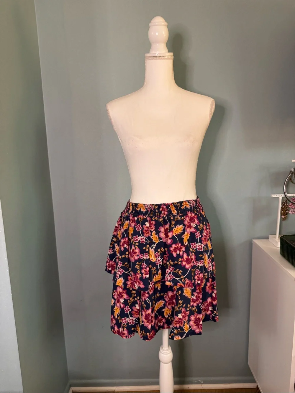Old Navy Girls Set Fall Floral Skirt Peasant Top XL PLUS